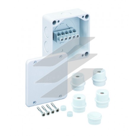 Розподільча коробка WK 040-4² (87х87х45мм), клема 5х4мм², дюропласт, для хімічних та харчових підприємств, 7 метричних вводів під М20, IP54, Spelsberg